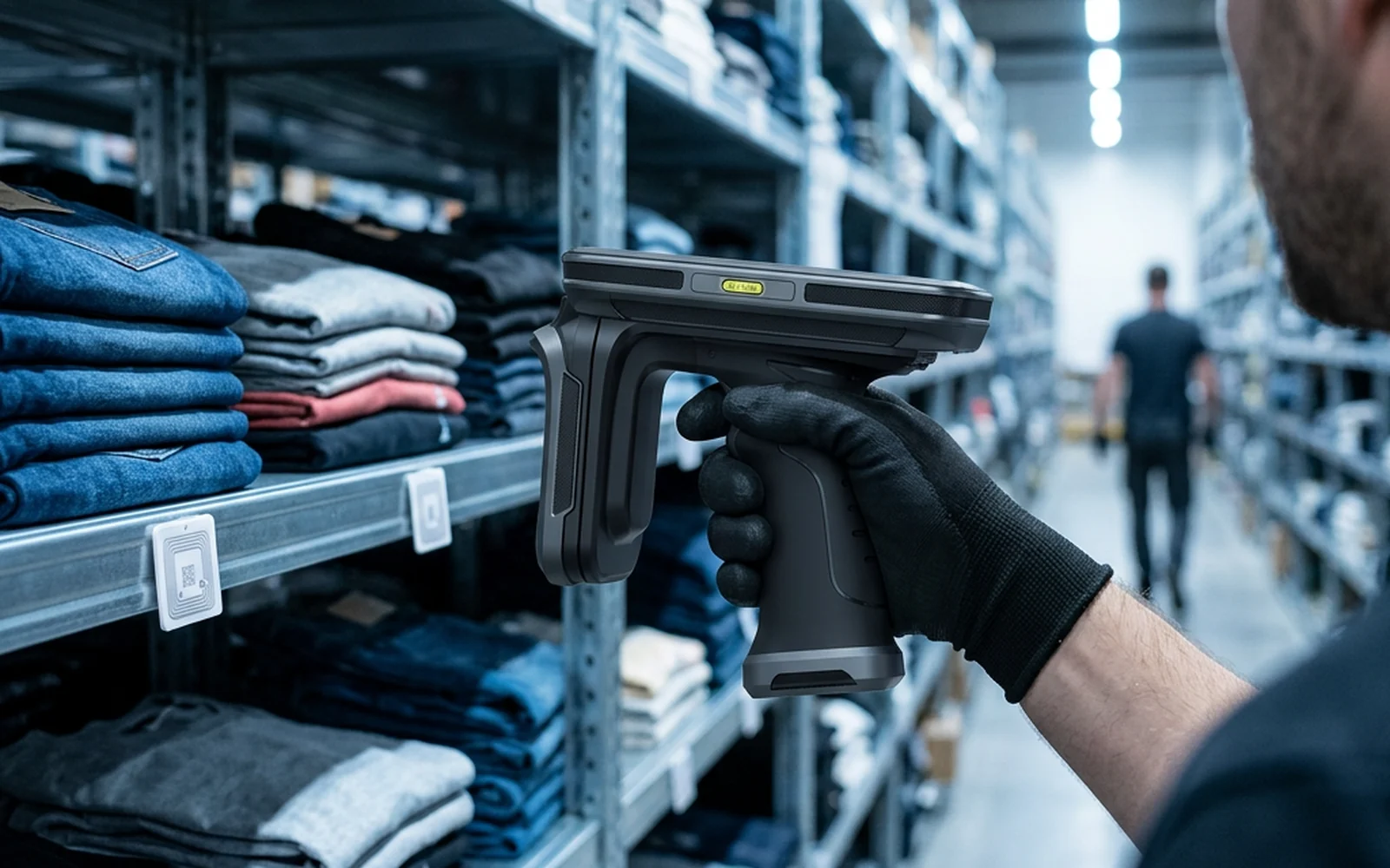 Conteo de inventario en tienda con lector RFID handheld