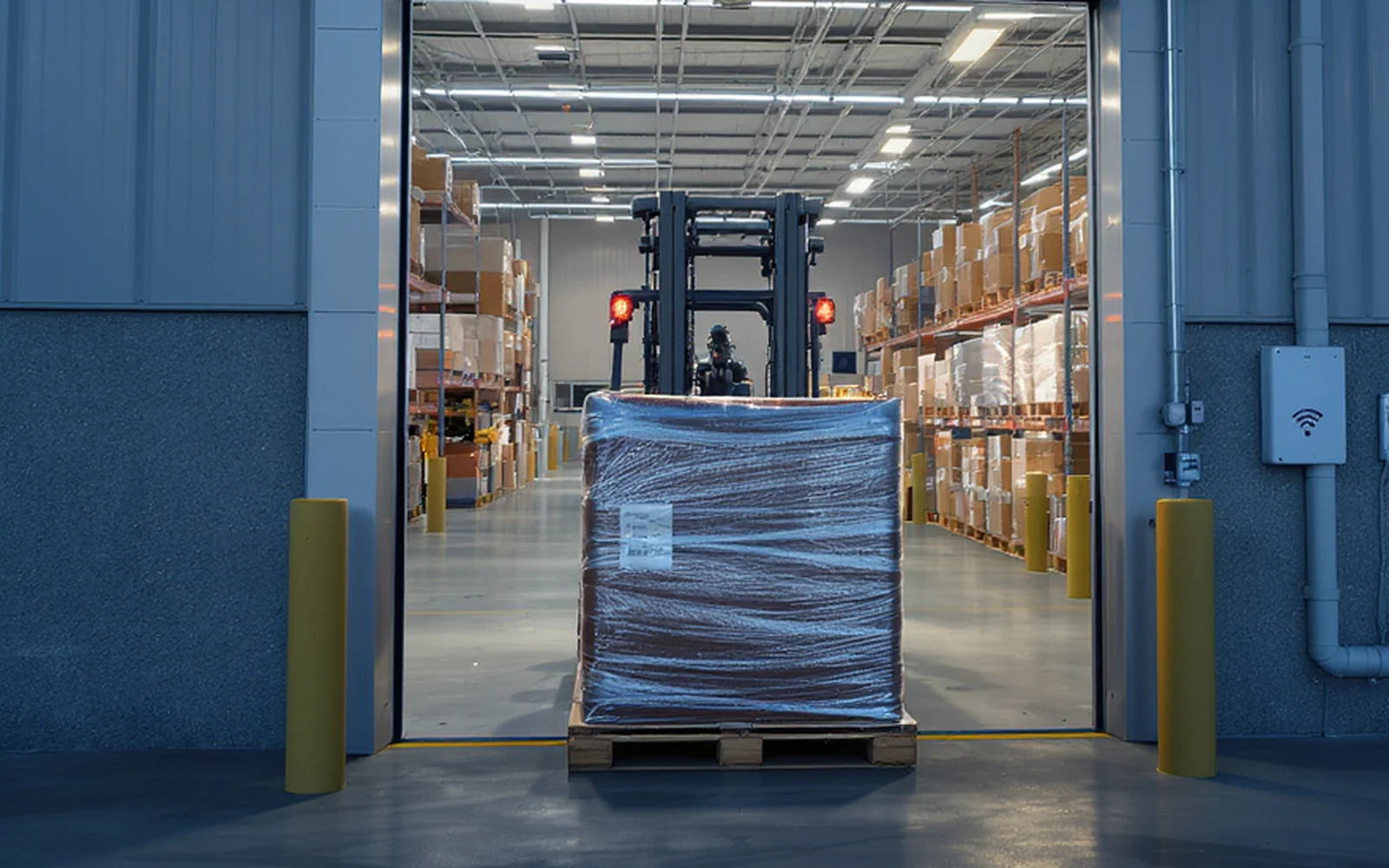 Camión en punto de control con identificación RFID a distancia