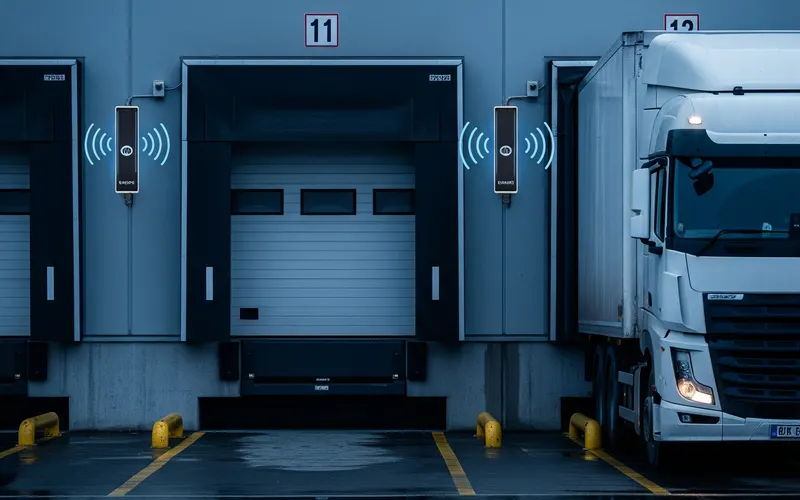 Truck at a checkpoint with long-range RFID identification